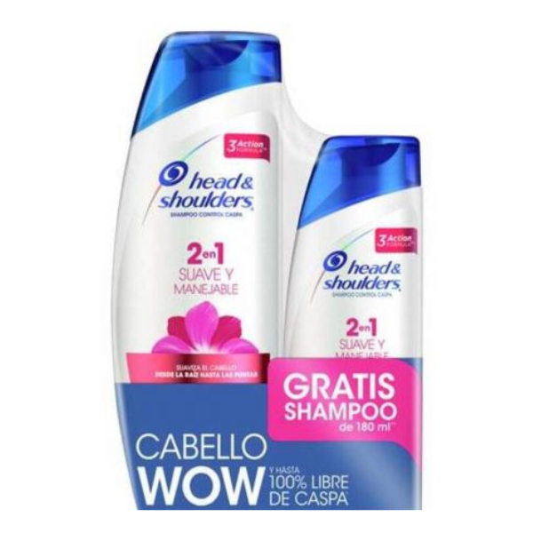 H&S Pack Sh 375ml+Sh 180ml Suave/Man