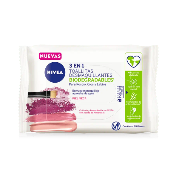 Nivea Toallitas Desmaq Piel Seca 25u