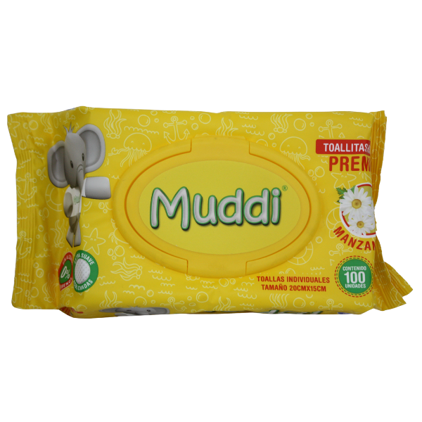 Muddi Toallitas Humedas Manzanilla *100u